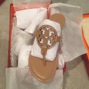 Tory Burch Miller Sandals, light makeup size 7